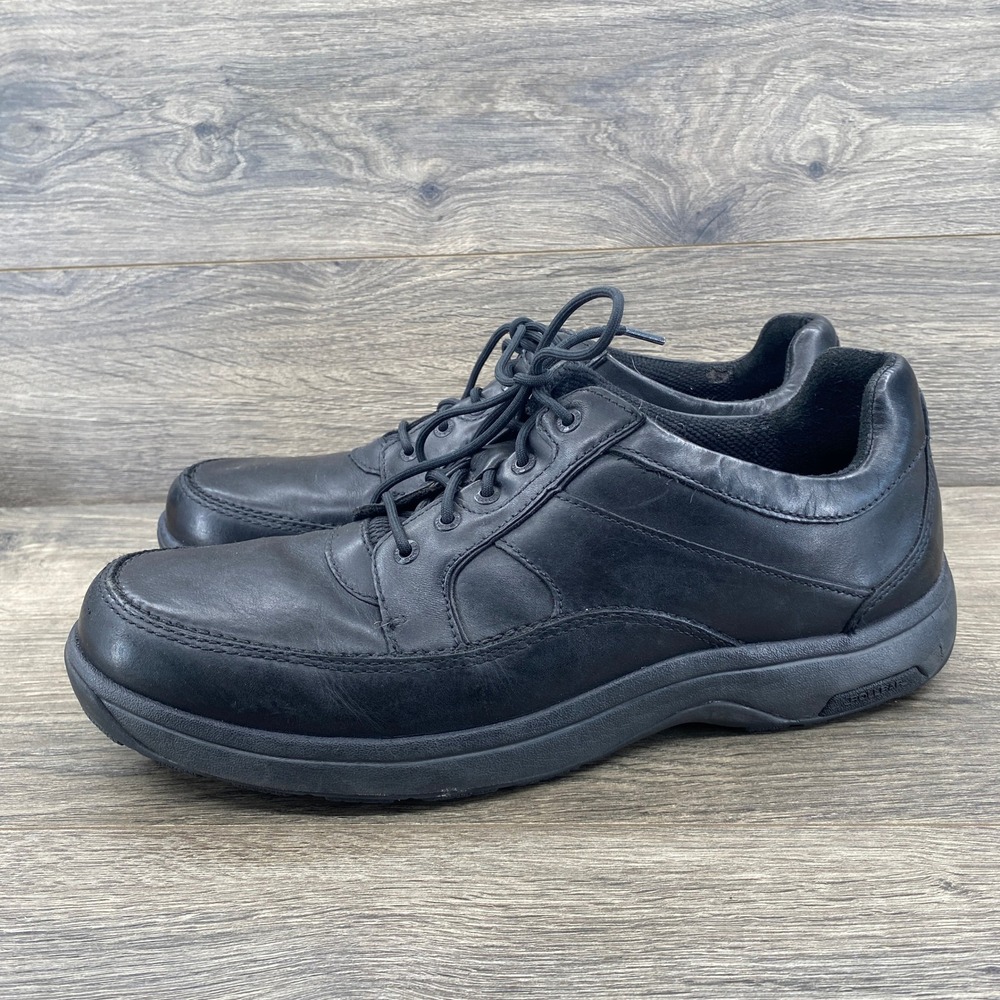 Dunham Oxford Shoes Mens 10.5 Black Leather Rollbar Abzorb Walking Lace Up